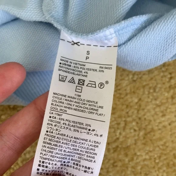 Banana Republic Light Blue Short Sleeve Sweatshirt - Picture 6 of 6